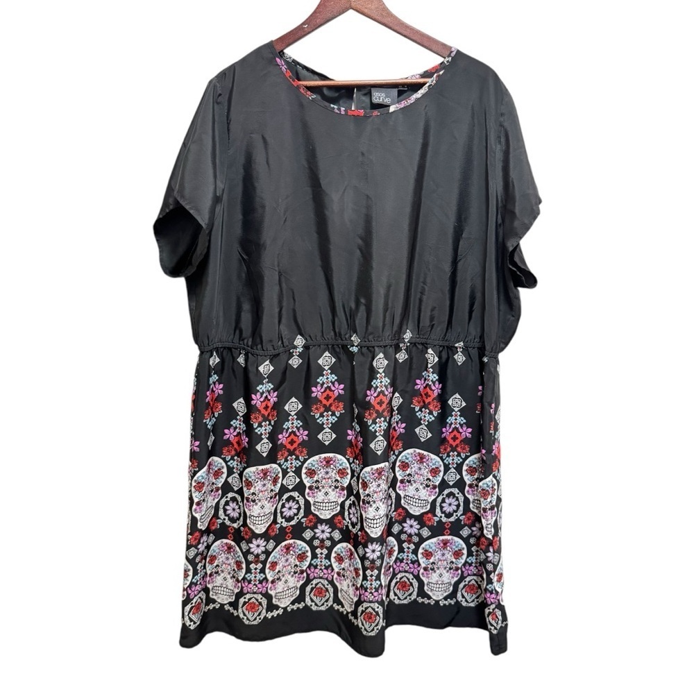 ASOS Curve Skull Edged Skater Dress Size 18